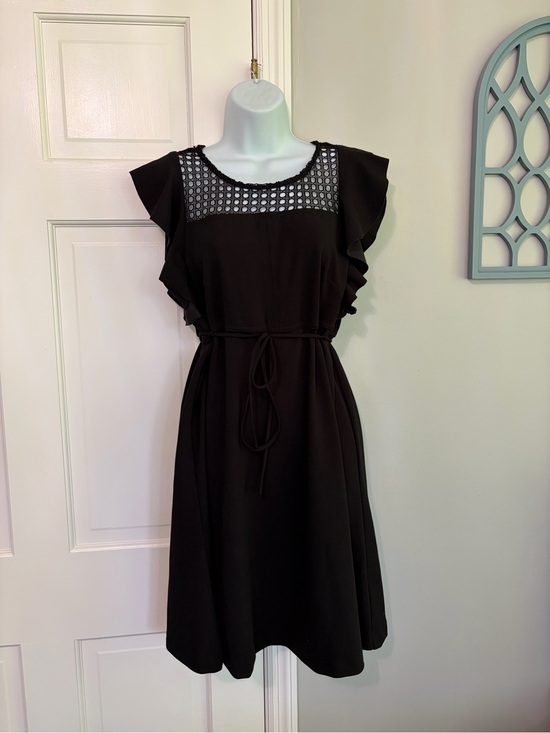 Motherhood Maternity Dresses & Skirts - Motherhood Maternity Black Midi Dress with Lace Yoke